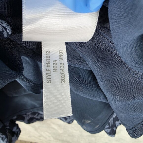 Madewell Dress Womens Large Blue Floral Smocked Waist Long Sleeve Maxi Boho - Picture 12 of 13